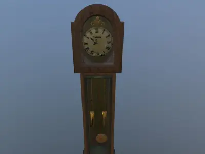 Grandfather clock haunted Low-poly 3D model