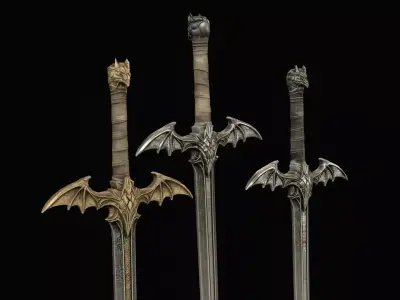 Demon Dragon Sword Low-poly 3D model