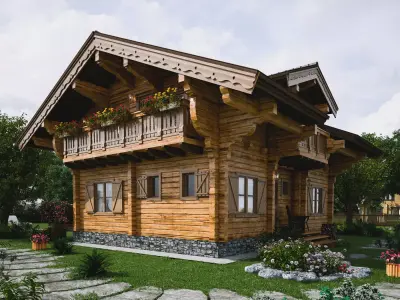 Chalet terrace 3D model