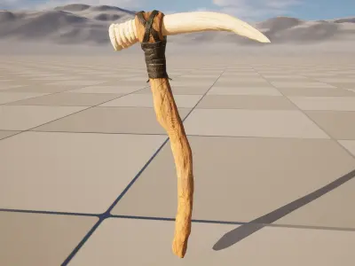 Pickaxe Low-poly 3D model 3