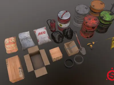 Industrial Asset Pack Low-poly 3D model