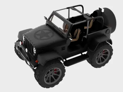Jeep car Free 3D model by 3DprojectX