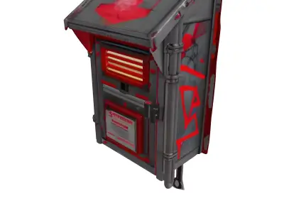 Cyberpunk Wall Data Terminal 3D model