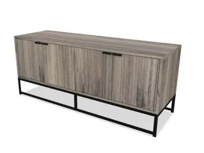 Industrial Style Wooden Sideboard 3D model