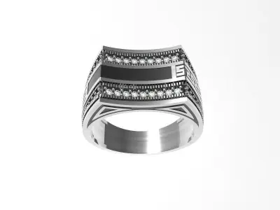 083 - Antique Gents Ring Oxidised 3D print model purchase