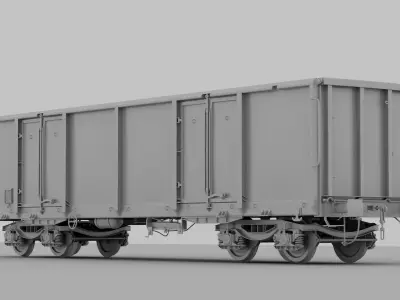High Poly Railway wagon 3D model