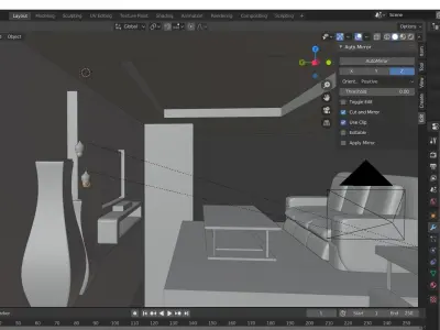 Living room- warm lighting Free 3D model