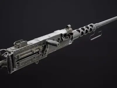 M2HB Browning Machine Gun Low-poly 3D model