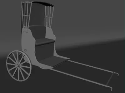 rickshaw    ricksha Low-poly 3D model
