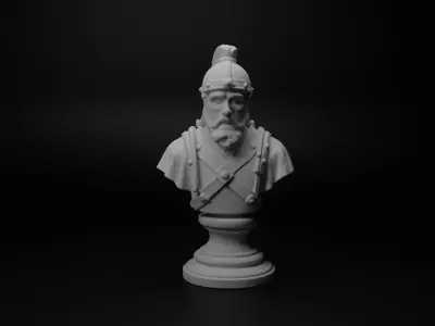 Medieval Catapult Operator Bust Chess 3D print model get