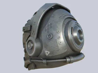 Scifi helmet Low-poly 3D model get