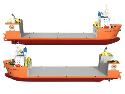 Black Marlin lowpoly Low-poly 3D model