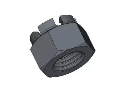 M20 Castle Nut 3D model