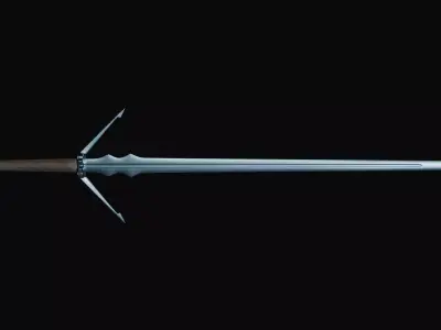 Witcher sword - low poly PBR model Low-poly 3D model