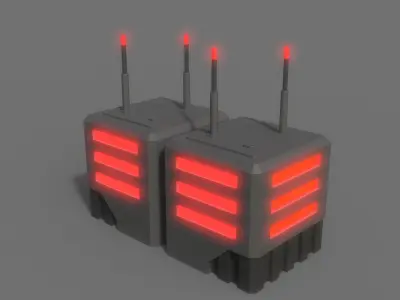 PBR Sci-Fi Building A14 Low-poly 3D model