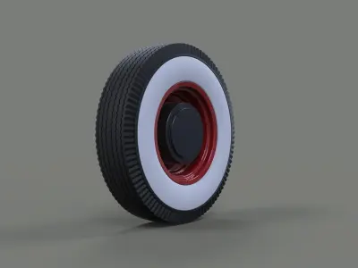 Wheel from retro car 3D model