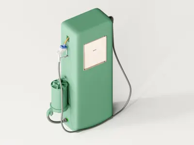 Vintage Gas Pump 3D model buy