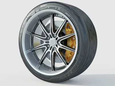 wheel Rim Tire 10 3D model