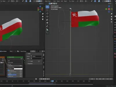 Animated Oman Flags 3D model