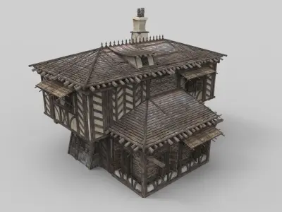Medieval house fantasy 17  Low-poly 3D model