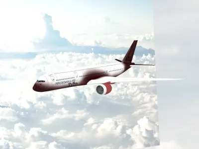  Airbus A350-900 Low-poly 3D model