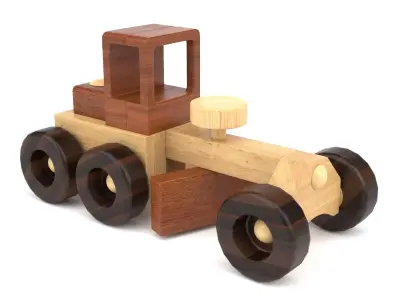 Wooden toy grader 03 3D model