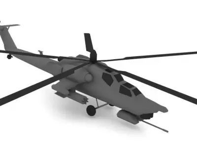Military Russian Helicopter  Low-poly 3D model