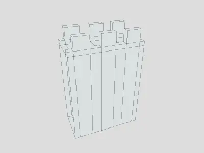 Medieval Castle Module 02 Low Poly PBR Realisitc Low-poly 3D model