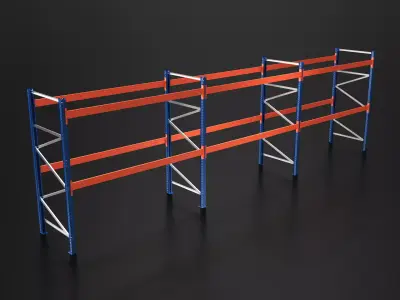 Warehouse Rack Storage 01 Low-poly 3D model purchase