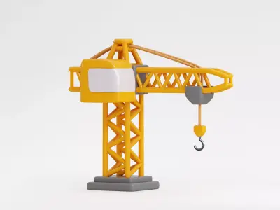 Lifting Crane Low-poly 3D model
