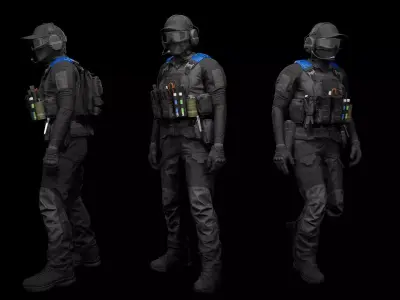 AAA PMC MODULAR SOLDIER PACK Low-poly 3D model
