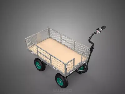 ELECTRIC POWERED BATTERY UTILITY CART GARDEN WAGON CARGO MESH 4W 3D model