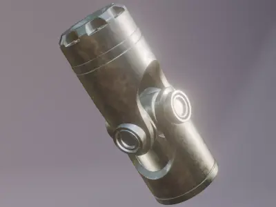 Universal Joint  and  Procedural Worn Painted Metal Material  Free 3D model