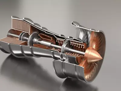 Aircraft Turbine Cutaway 3D model