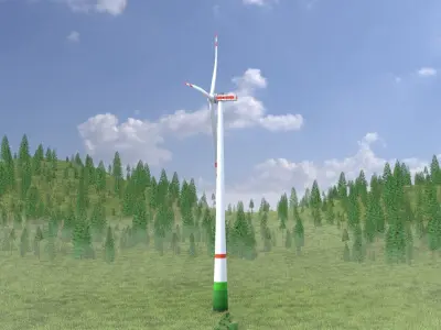 Wind turbine E1 H-160 RD 138 m Low-poly 3D model