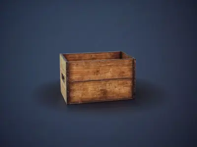 Wooden Food Crate Low-poly 3D model