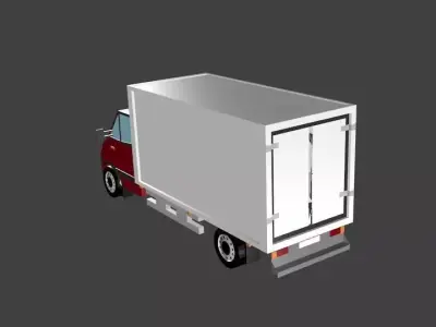Refrigerator small truck Low-poly 3D model