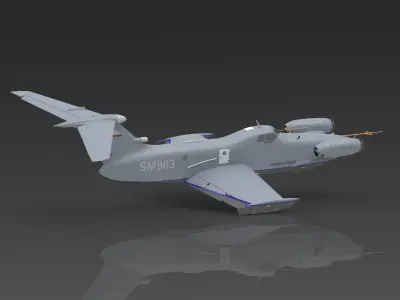 SM-903 scale-analogue Ekranoplan for the Lun program 3D print model