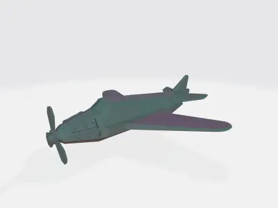 Plane with propeller  Low-poly 3D model