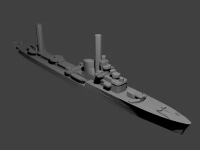 Italian Soldati Class Destroyer Warship Free 3D print model