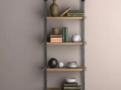 RETRO OAK RACK 3D model