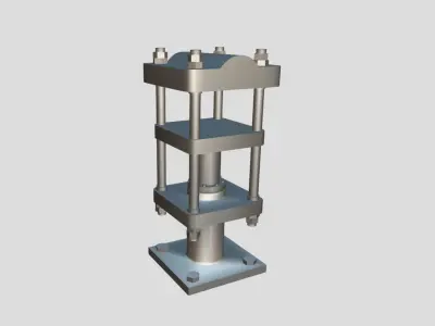 Machine - Hydraulic Rubber Press Low-poly 3D model