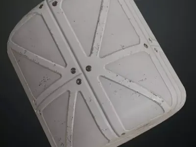 Triangular Sci-Fi White Metal Plate PBR Seamless Texture