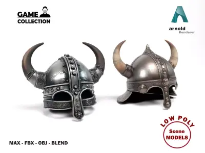 Viking helmets 2 Low-poly 3D model