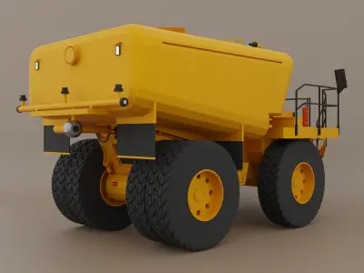 Off-Highway Water Truck - Heavy Vehicle Low-poly 3D model