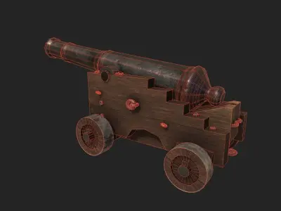 Cannon old Low-poly 3D model