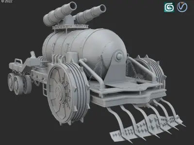 Steampunk Tank-Clay Version 3D model