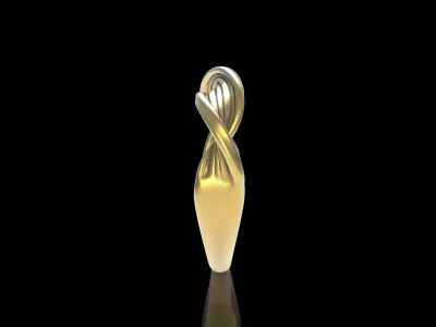 Twist Design Ladies Gold Ring 3D print model