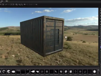 Container renderer Low-poly 3D model