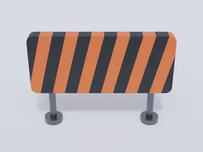 Hurdle Traffic Barrier Low-poly 3D model